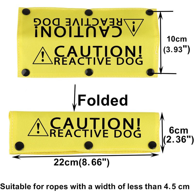 Funny Dog Leash Sleeve Caution! Reactive Dog Dog Leash Wrap
