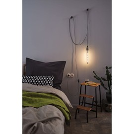 Paulmann 79771 Neordic Eldar Pendant Light with Plug Max. 20 W Grey Nickel Living Room Metal Lighting System E27