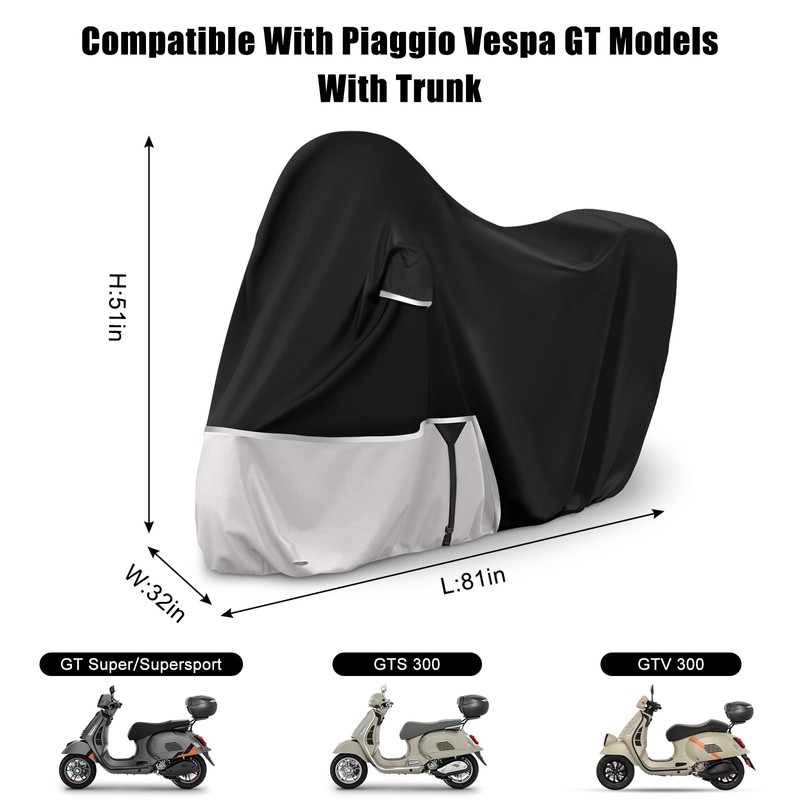 Waterproof Motorcycle Cover Replace for Piaggio Vespa GTV GTS GT125/200/250/300