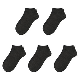 SERISIMPLE Viscose Bamboo School Socks Ankle Super Soft Kids Socks Stretch Cuffs Athletic Socks Odor Resistant Anti-odor 5 Pairs (Large, Grey2)