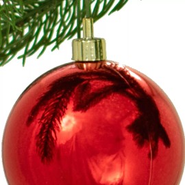 Lee Display 80MM Shiny Red Plastic Ball Ornaments Christmas Tree Decorations Bulk 48pcs