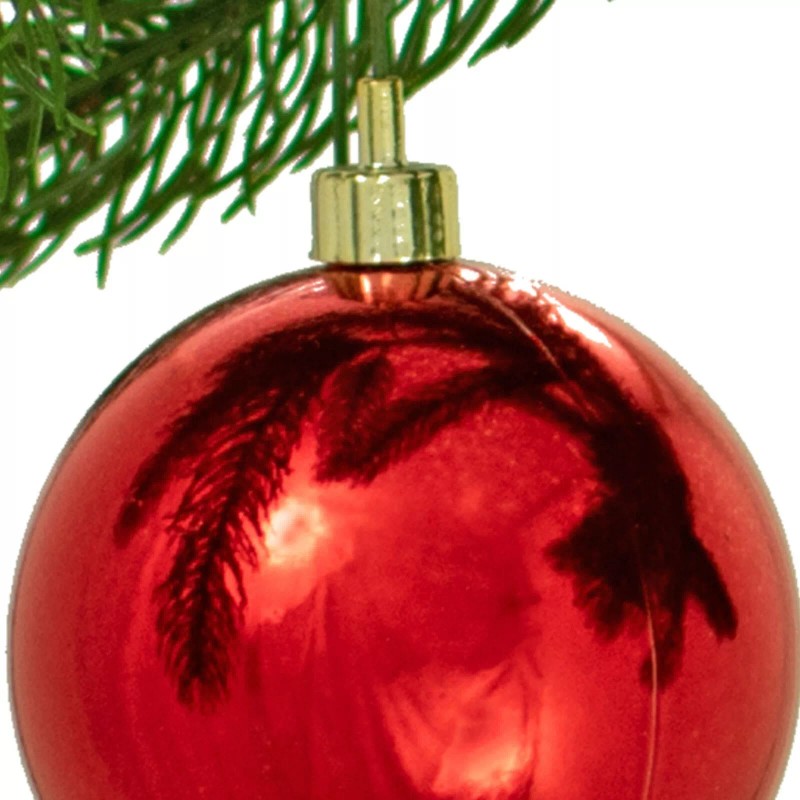 Lee Display 80MM Shiny Red Plastic Ball Ornaments Christmas Tree
