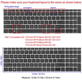Sanfulin Keyboard Cover for 15.6" HP ProBook 450/455/650 G8/G9/G10, ZBook Power G8/G9 - Cute Spring Flowers Keyboard Skin