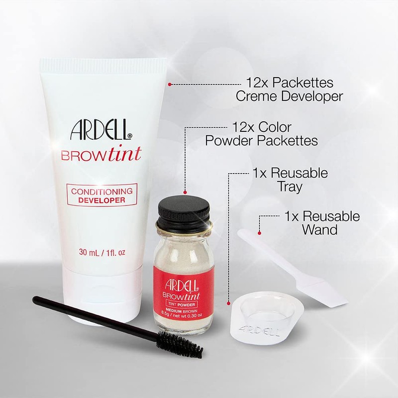 Ardell Brow Tint Kit Medium Brown - Eyebrow Tint, Long-Lasting