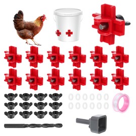 12 Pcs Horizontal Chicken Waterer Nipples, Automatic Poultry Watering System with Drill Bits, ABS Plastic & Stainless Steel Waterer Kit for Chicken Ducks Quail Coop