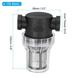 PATIKIL G1/2" Water Pump Strainer Filter, Pipe Water Pump Strainer with 100 Mesh Stainless Steel Filter Screen for Irrigation