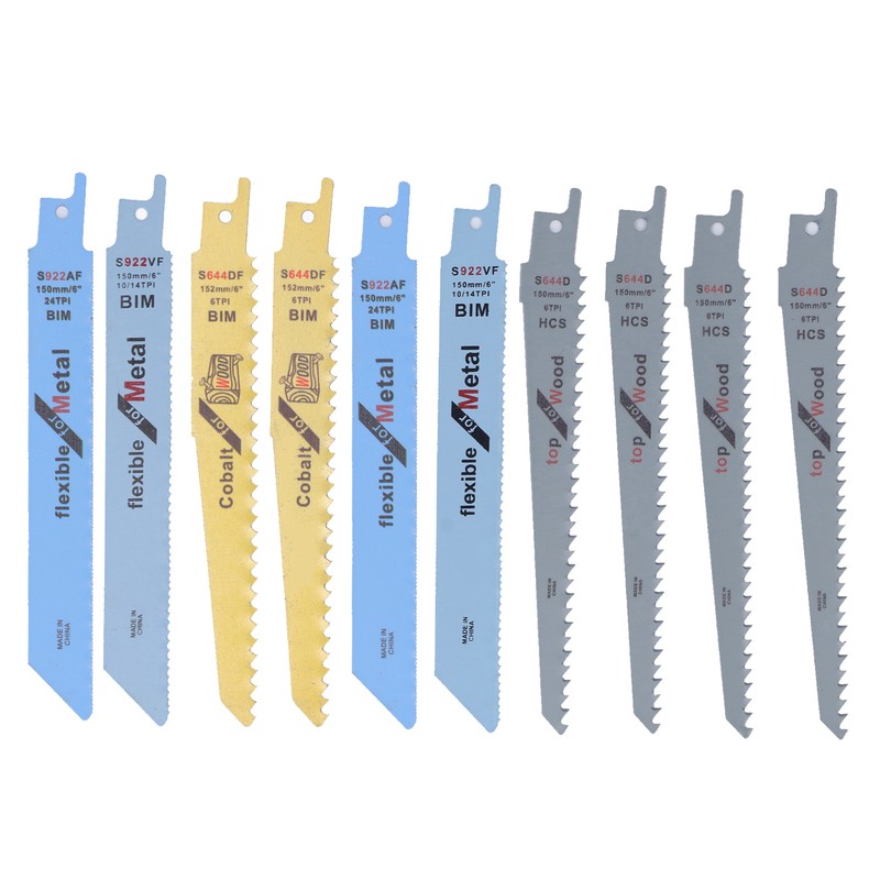 10Pcs Reciprocating Saw Blades High Carbon Steel Bimetal Sabre Saws