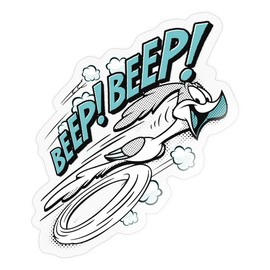 Spreadshirt Looney Tunes Road Runner Beep Beep! Sticker, 10 x 10 cm, Transparent Glossy