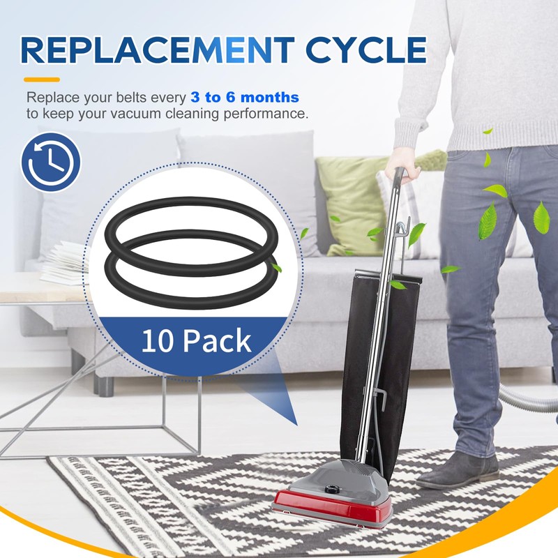 KeeTidy Vacuum Belt, 10 Pack Belt 30563B Round Vacuum Cleaner