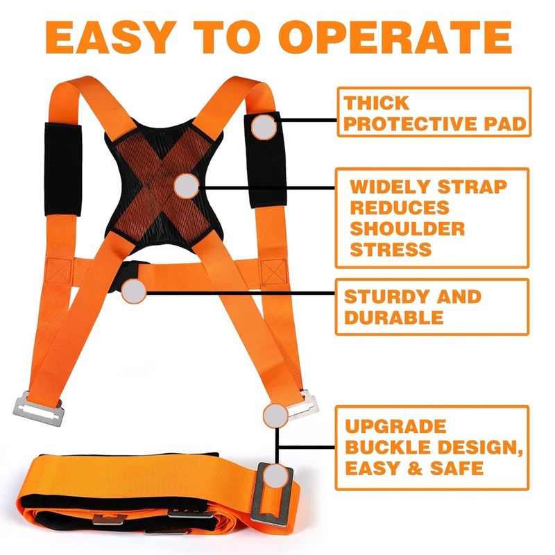 Moving Straps - 2-Person Forearm Lifting Harness | Portable Adjustable