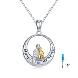 SCZKLAQ Dog Urn Necklace for Ashes - 925 Sterling Silver Dog Urn Pendant Neckalces - Cremation Jewelry Gifts for Women Girls - Memorial Ash Keepsake Jewelry Gifts for Women Dog Owner Girls Daughter