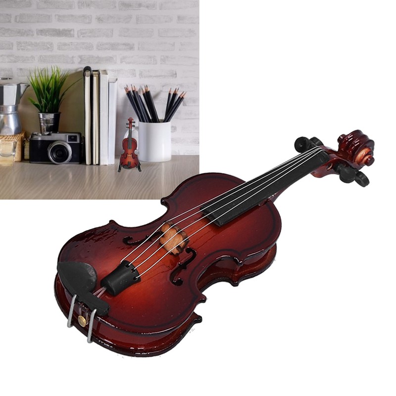 Violin Model Mini Exquisite Musical Instrument Decorative Handicraft Ornament for