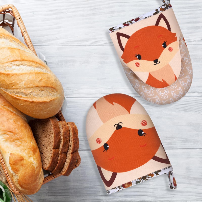 Mini Oven Mitts Cute,Silicone Oven Mitts Heat Resistant 500℉ with