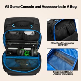 PGmoon Carrying Backpack Compatible with Steam Deck, Travel Case Bag with Separate Game Cards Holder, Multi-Pockets For Game Headset, Docking Station, Controllers and More (Patent Design)