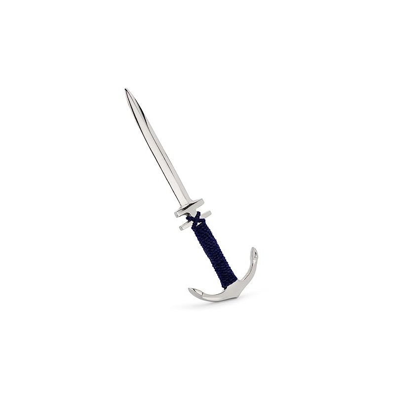 NKlaus 21 cm Letter Opener Anchor Nickel-Plated Brass with Blue