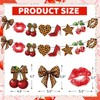 Cherry Cheetah Print Banner - 2 Pcs Red Leopard Print