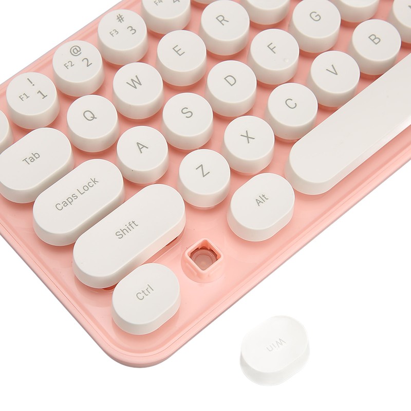 Wireless Keyboard Mouse Combo Mini Portable Retro Silent 2.4G Wireless