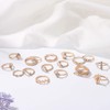 TWINKLEDE Boho Stackable Rings 17Pcs Rhinestone Finger Rings Gold Crystal