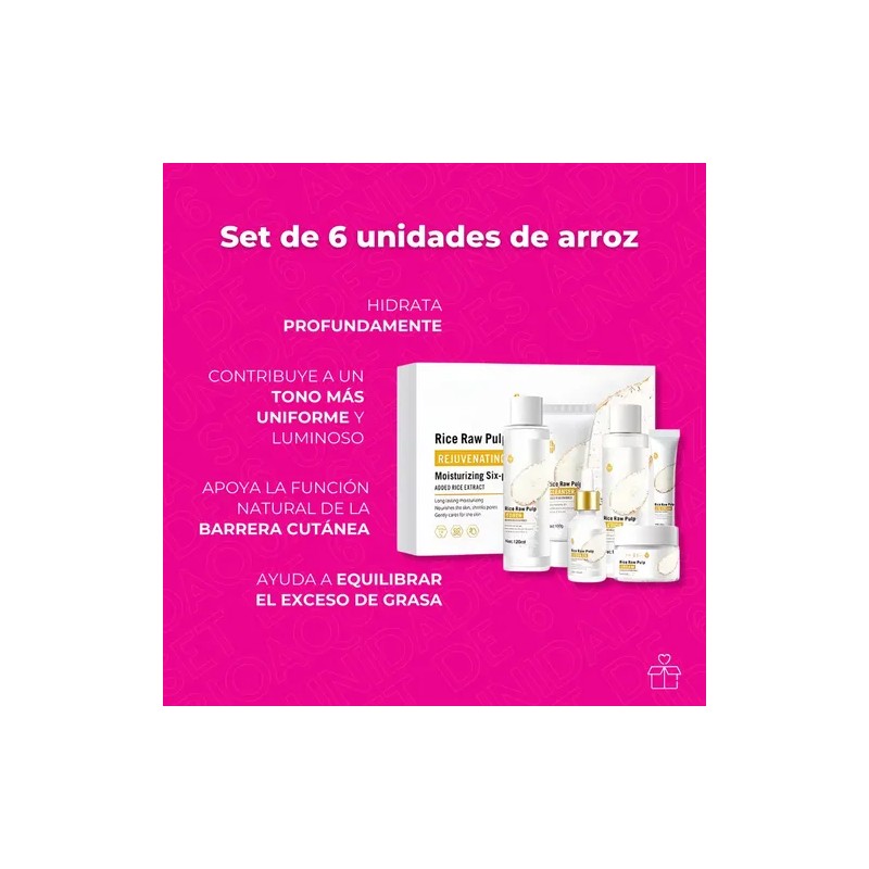 Kit Serum Arroz Bioaqua Acido Hialuronico Reduce Poro Mancha