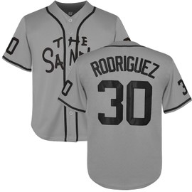 Youth Baseball Jersey 30 Stitched The Sandlot Benny The Jet Rodriguez Movie Boy's Baseball Jersey Gift for Kids(Small,30-Grey)