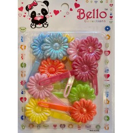 Bello Collections Large Daisy Hair Barrettes, Clips, Snaps in Mix of Pastels with Pearl Sheen