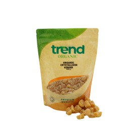 Trend Organic Crystallized Ginger, A Sweet, Chewy, and Slightly Spicy Snack, Also Good for Baking and Cooking, Certified Organic, Vegan, Non-GMO, No Additives, No Preservatives, 500g