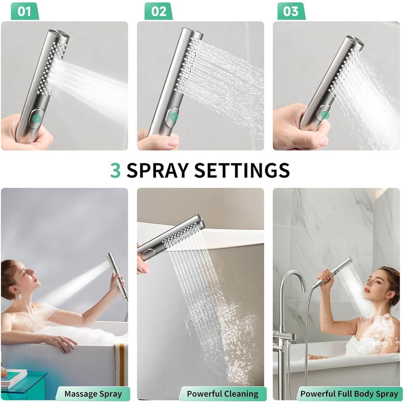 Free Standing Bathtub Faucet Set: SR SUN RISE Floor Mount