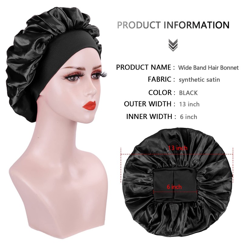 2 Pieces Silk Hat Women Satin Hair Night Soft Satin