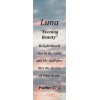 Luna "Evening Beauty" Keepsake Name Meaning Bookmark with Bible Verse