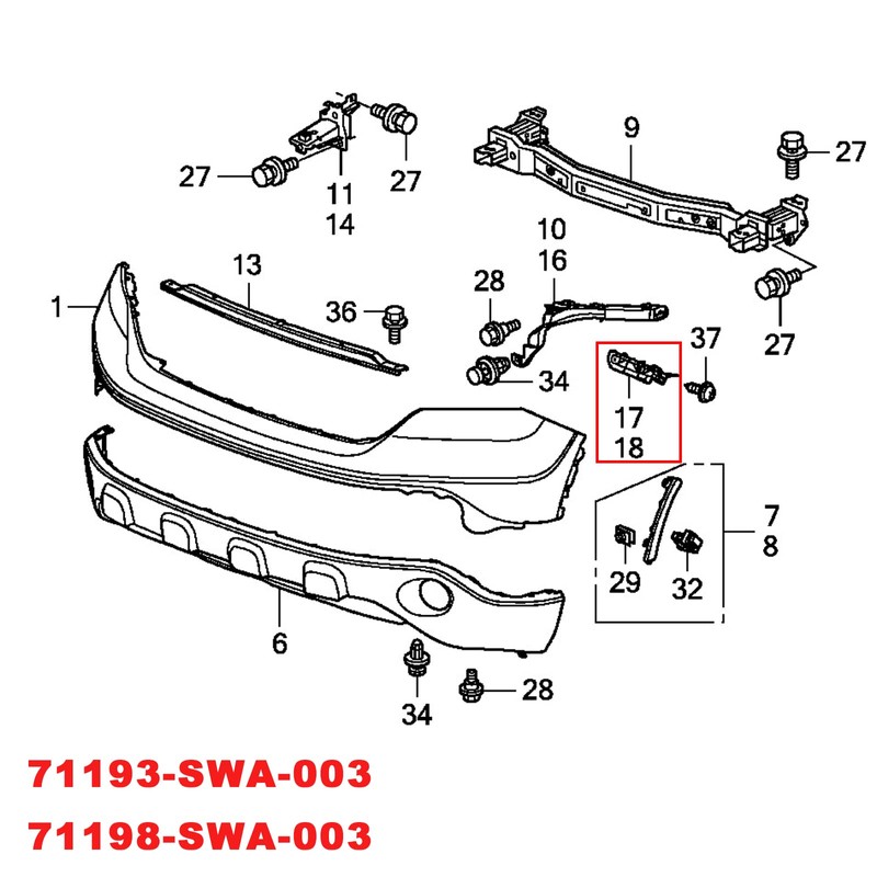 Pair Left Right Front Bumper Bracket Beam Mount Support Grille