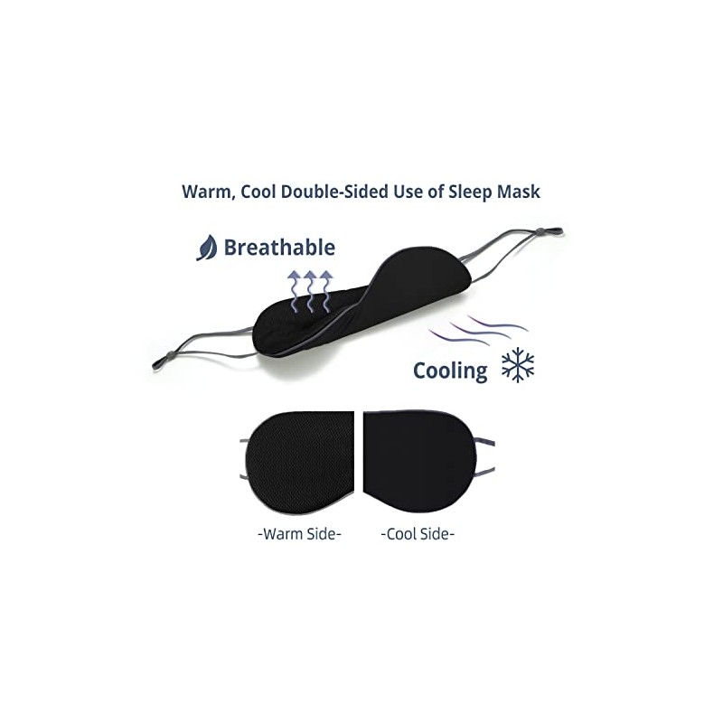 BATHRINS Adjustable Double-Sided Sleep Mask for Ultimate Comfort