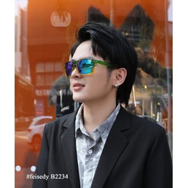 FEISEDY Classic Polarized Square Sunglasses Men Women Matte Fishing Sun Glasses Cycling Driving Sports Glasses B2234