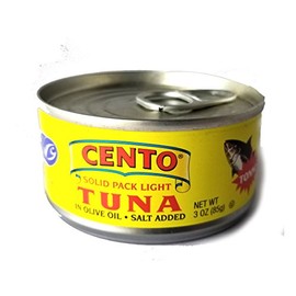Cento - Italian Solid Light Tuna in Pure Olive Oil, (6) - 3 oz Cans