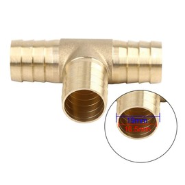 sourcing map sourcing map Brass T-Piece Hose Nozzle Connection Adapter for Air Water Gas Oil Pipe 19 mm Pack of 3