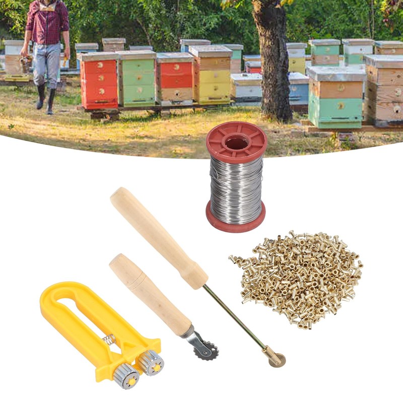 Wire Embedder Beehive Frame Tensioner Kit, Includes Copper Eyelets, Iron