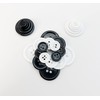 wennuo 100Pcs Sewing Buttons,Round Black 4-Hole Craft Buttons,5 Perfect Sizes