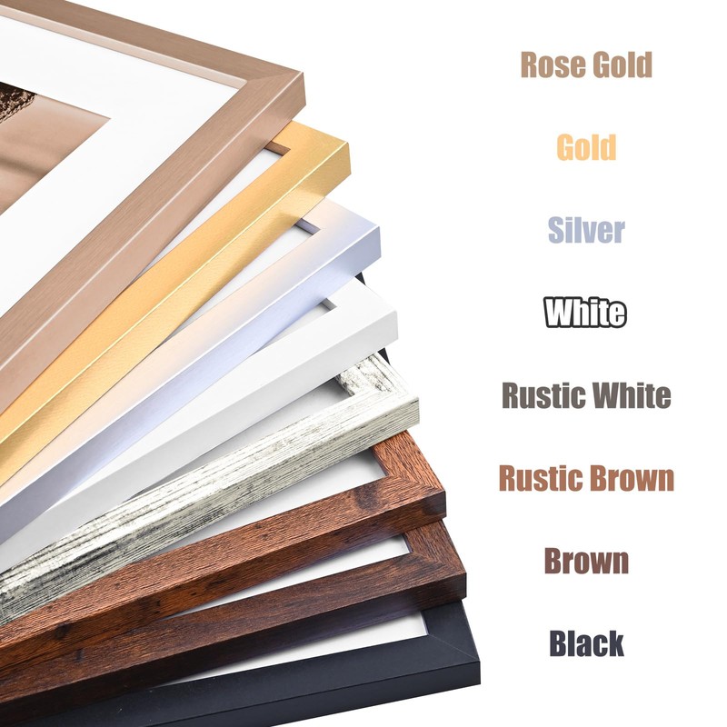 KINLINK 9x9 Picture Frame Black Set of 4, Wooden Square