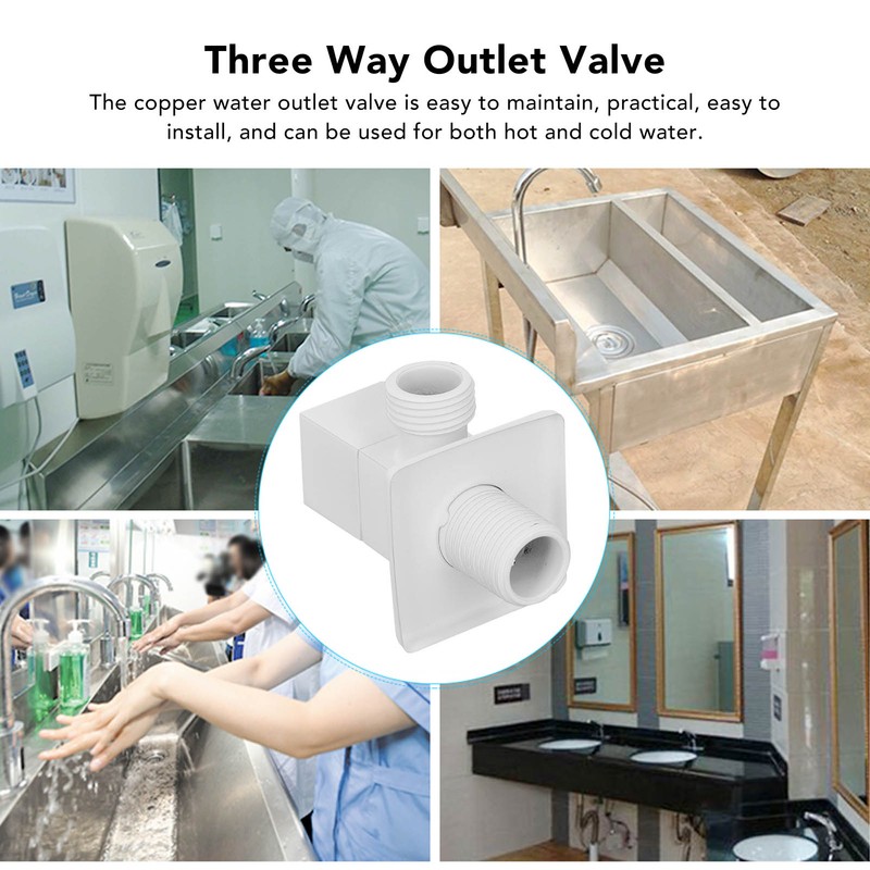 1/2in Water Outlet Valve Thicken Copper 1 in 2 Out
