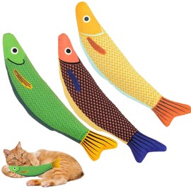 Shatore 3PCS Cat Catnip Toys – Interactive Plush Catnip Fish Toys for Indoor Cats & Kittens, Soft & Durable Cat Toys for Play