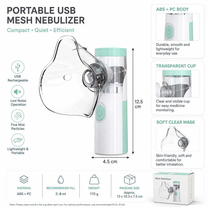 Portable Mesh Nebulizer-Style Mist Device for Adults and Kids –
