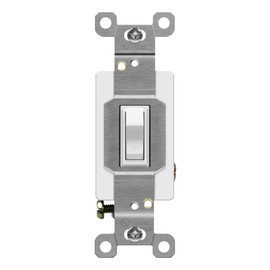 ENERLITES 20 Amp Toggle Light Switch, Single Pole, 20A 120-277V, Grounding Screw, Commercial Grade, UL Listed, 81200-W, White