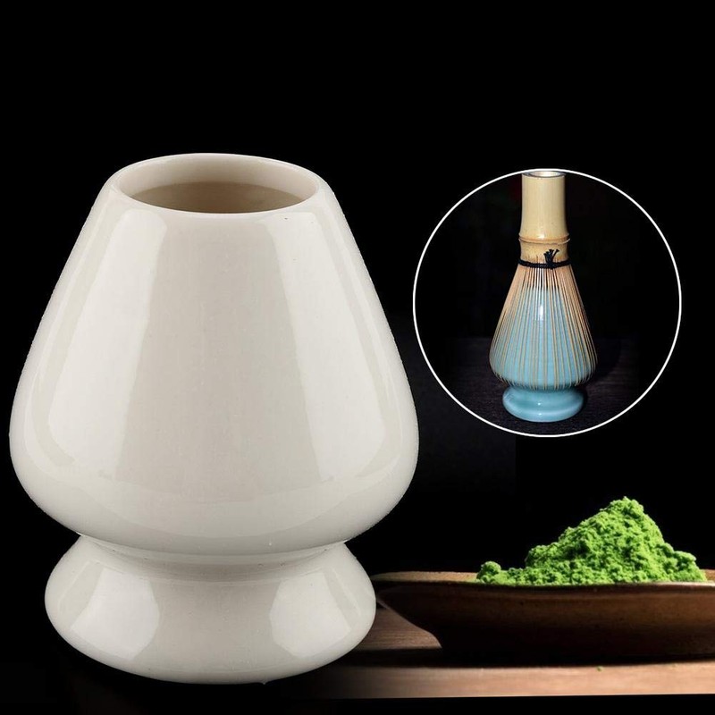 Fdit Matcha Whisk Stand Ceramic Holder for Bamboo Matcha Chasen