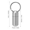 WGFOIP Stainless Steel Pill Box, Keychain Pill Holder, Keychain Pill
