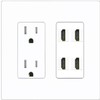 RiteAV 4 Port HDMI Wall Plate - Tamper-Resistant Outlet [Screwless White]