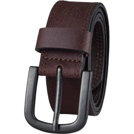 Dickies NEW Dickies Mens 1 1/2 in. Leather Belt With Two Row Stitch Brown SIZE 38