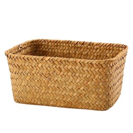 Zerodeko 1Pc Fruit Box Bamboo Weaving Basket Organizer Small Basket Trash bin Office Decor Mini Basket Wardrobe Bread Serving Basket Garbage can Natural Flower Girl Baskets