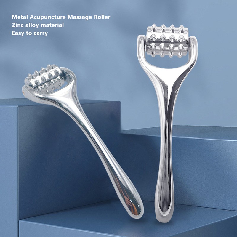 Metal Acupuncture Massage Roller Muscle Relaxing Improve Circulation Handheld Acupoint