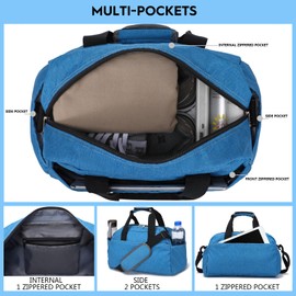 14 inch Small Gym Bag for Women & Men, Mini Duffel Bag for Travel Sports Lightweight Carry On Bag, Navy Blue, Small Bag