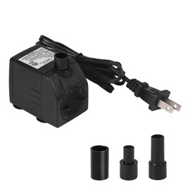 160 GPH Mini Submersible Water Pump(12W,600L/H) for water feature, Aquariums, Fish Tank, Tabletop Fountain, Pet Fountain, Indoor or Outdoor Pond Fountain