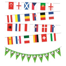 1 European Cup Flag, 1 Football Pennant, European Cup Football Decoration, Football Championship Bunting